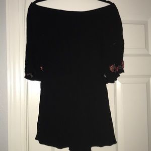Black off the Shoulder Romper